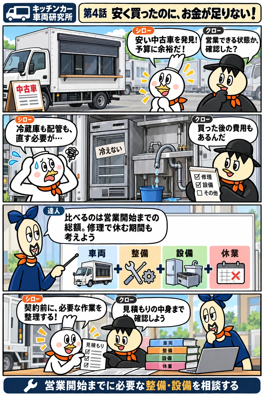 第4話 安く買ったのに、お金が足りない！。セリフのテキストは下にあります。
